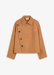 Giacca in simil lana con abbottonatura obliqua, bonprix