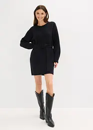 Miniabito in maglia con morbida lana e cintura, bonprix