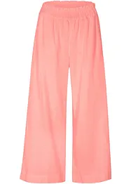 Pantaloni culotte cropped in misto lino leggero, bonprix