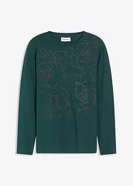 Maglia a maniche lunghe con rose stampate, bonprix