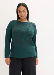 Maglia a maniche lunghe con rose stampate, bonprix