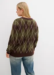 Maglione in filato fine a quadri, bonprix