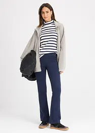 Pantaloni a zampa elasticizzati in cotone biologico, bonprix