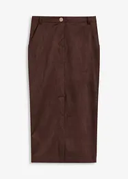 Gonna longuette in similpelle scamosciata, bonprix