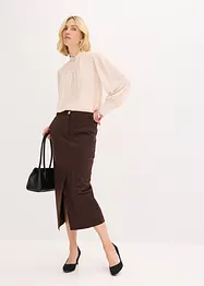 Gonna longuette in similpelle scamosciata, bonprix