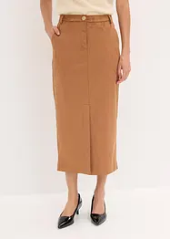 Gonna longuette in similpelle scamosciata, bonprix