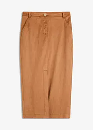 Gonna longuette in similpelle scamosciata, bonprix