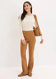 Pantaloni a gamba svasata in similpelle scamosciata, bonprix