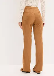Pantaloni a gamba svasata in similpelle scamosciata, bonprix