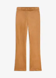 Pantaloni a gamba svasata in similpelle scamosciata, bonprix