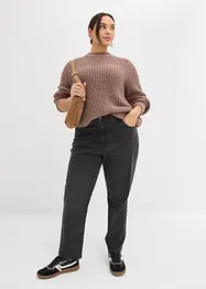 Jeans cropped straight, vita alta, bonprix