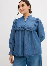 Camicia di jeans con ruches, bonprix