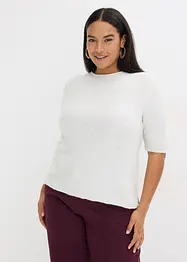 Maglione a mezze maniche con paillettes e filato lucido, bonprix