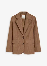 Blazer con motivo spigato in misto lana, bonprix