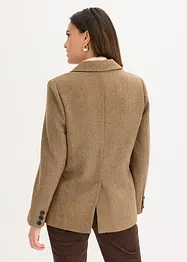 Blazer con motivo spigato in misto lana, bonprix