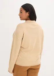 Cardigan effetto camicia in filato fine, bonprix