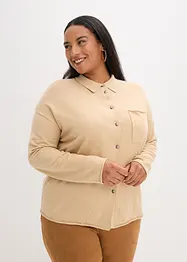 Cardigan effetto camicia in filato fine, bonprix