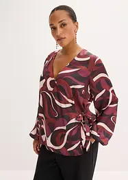 Camicetta incrociata in satin fluente, bonprix