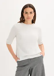 Maglione a mezze maniche con paillettes e filato lucido, bonprix