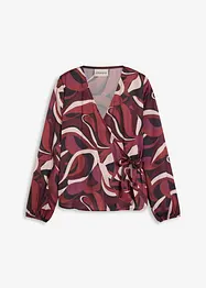 Camicetta incrociata in satin fluente, bonprix