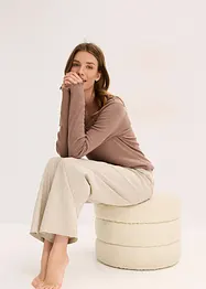 Tuta da casa con maglia a coste e pantaloni in tessuto, bonprix