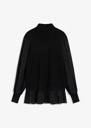 Maglione in filato fine con inserto effetto camicia, bonprix