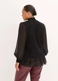 Maglione in filato fine con inserto effetto camicia, bonprix