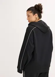 Felpa sportiva con zip e cappuccio, ad asciugatura rapida, bonprix