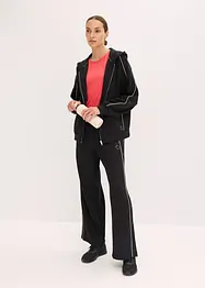 Felpa sportiva con zip e cappuccio, ad asciugatura rapida, bonprix