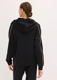 Felpa sportiva con zip e cappuccio, ad asciugatura rapida, bonprix