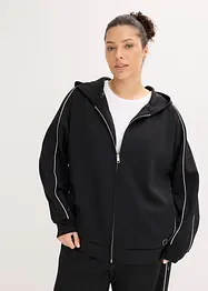 Felpa sportiva con zip e cappuccio, ad asciugatura rapida, bonprix
