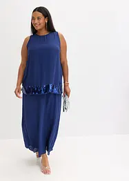 Abito lungo in fine georgette con paillettes, bonprix