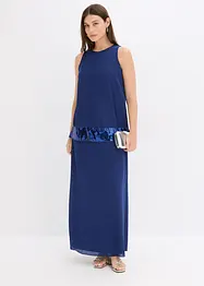 Abito lungo in fine georgette con paillettes, bonprix