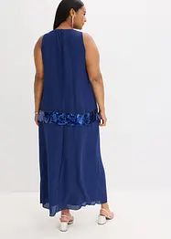 Abito lungo in fine georgette con paillettes, bonprix