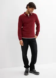 Maglione con colletto a polo e cotone riciclato, bonprix