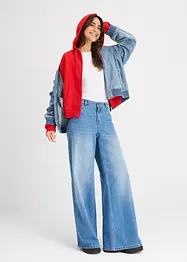 Felpa con zip in morbida spugna, bonprix