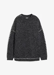 Maglione lungo in filato peloso, bonprix