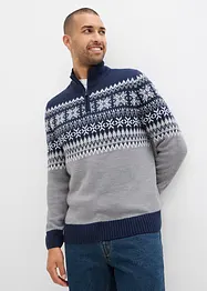 Maglione norvegese con zip, bonprix