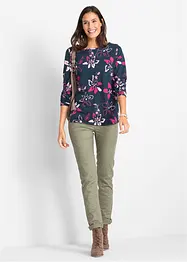 Maglia a maniche lunghe in fantasia floreale, bonprix