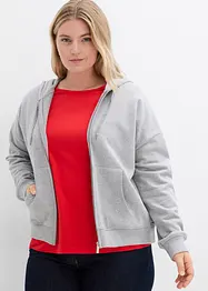 Felpa con zip in morbida spugna, bonprix