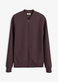 Felpa con zip in tessuto effetto neoprene, bonprix