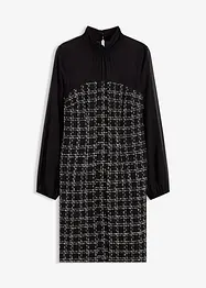 Miniabito in bouclé con maniche di chiffon, bonprix