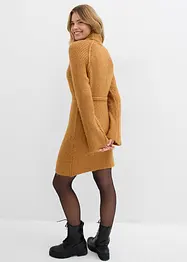 Abito corto in maglia a coste con collo alto, bonprix