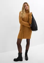 Abito corto in maglia a coste con collo alto, bonprix