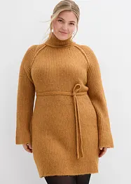Abito corto in maglia a coste con collo alto, bonprix