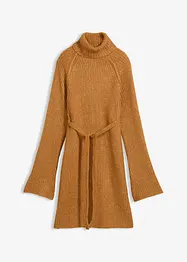 Abito corto in maglia a coste con collo alto, bonprix