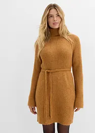 Abito corto in maglia a coste con collo alto, bonprix