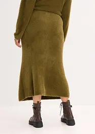 Gonna di maglia in filato morbido effetto piuma, bonprix