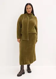 Gonna di maglia in filato morbido effetto piuma, bonprix