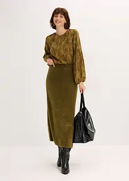 Gonna di maglia in filato morbido effetto piuma, bonprix